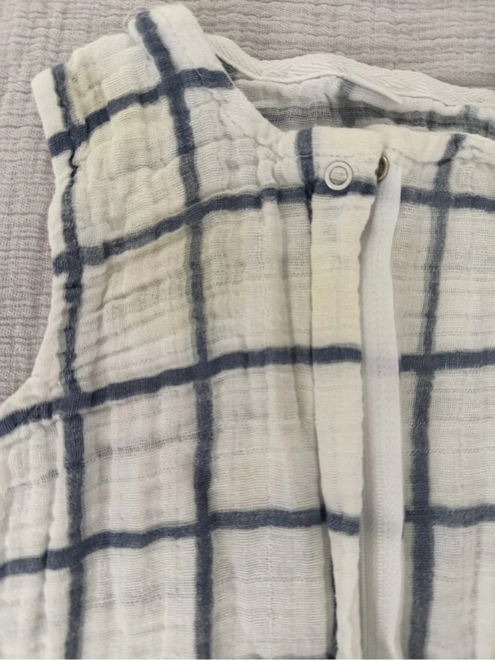 Mud Pie White and Navy Grid Sleep Sack